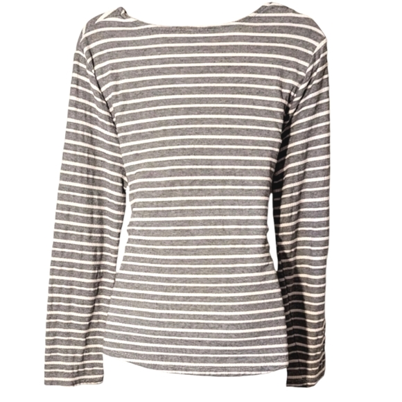 💙 A New Day - Very Cute Gray & White Striped Tie- Front Top - Picture 3 of 9